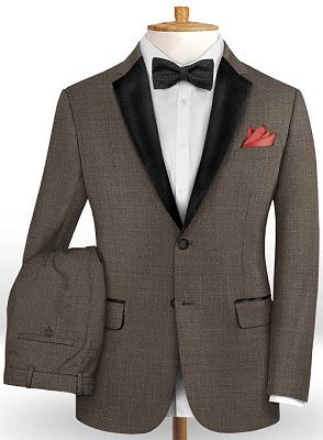 Brown Two Pieces Tuxedo | Casual Stylish Men Suits with Two Buttons_2