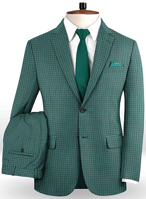 Dark Green Plaid Prom Outfits Tuxedo | Glamorous Mem Suits_2