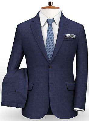 Navy Blue Formal Prom Men Suits | New Two Piece Business Tuxedos_2