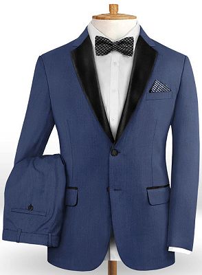 Navy Blue Business Men Suits | Handsome Slim Fit Two Buttons Tuxedo