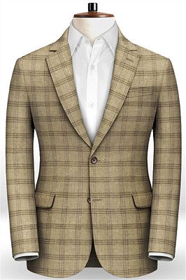 Fashion Plaid Two Pieces Men Suits | Slim Fit Business Tuxedo