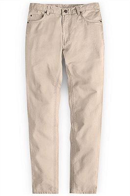 Men Clothes Slim Fit Suit Pants with Zipper Fly_1