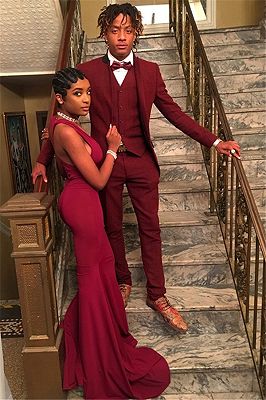 Handsome Red Suit for Prom | Three Pieces Slim Fit Men Suit Online_1