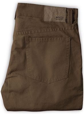 Brown Boyfriend Solid Color Zipper Fly Mens Pants