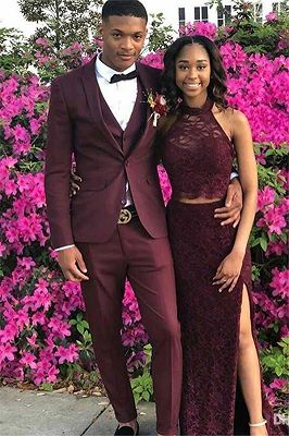Burgundy Shawl Lapel Men Prom Outfits_1