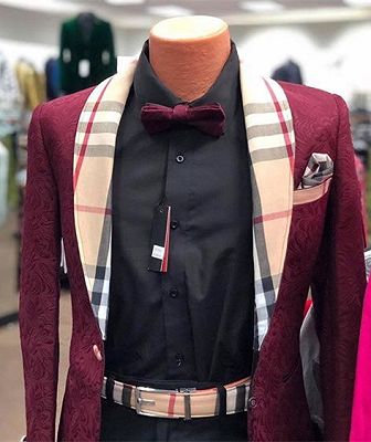 Burgundy Mens Blazers | New Arrival Popular Prom Suit