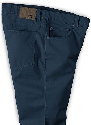 Navy Blue Male Business Pants with Zipper Fly_3
