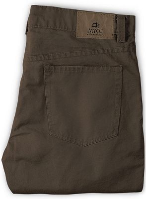Fashion Brown Slim Zipper Fly Mid Waist Male Casual Pants_2