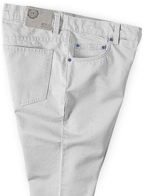 Ivory Fashion Slim Fit Casual Cotton Long Slim Fit Pants_3