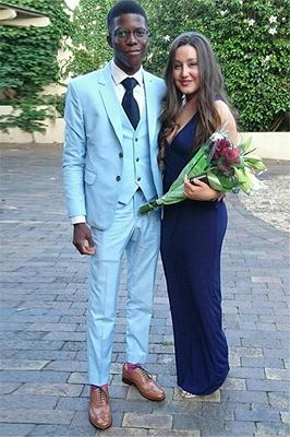 Blue Slim Fit Men's Suit | Three-Piece Prom Outfits Bespoke Suits
