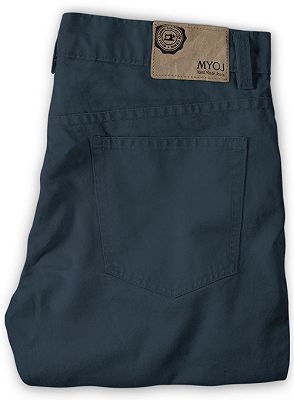 Latest Design Dark Blue Zipper Fly Casual Pants Mens Designer Trousers_2