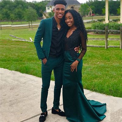 Dark Green 2-Piece Notch Lapel Fashion Prom Suits Online_2