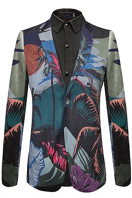 Angelo Summer Tree Printed Fashion Slim Fit Blazer Jacket_1