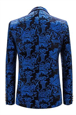 Cruz Royal Blue Notched Lapel Slim Fit Mens Blazer Jacket