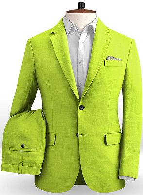 Lime Green Notched Lapel Prom Suits for Men | Bespoke Two Pieces Tuxedo Online_2