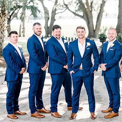 Austin Dark Blue Notched Lapel Men Suit for Groomsmen