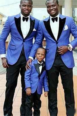 Ocean Blue Slim Fit One Button Peaked Lapel Wedding Groomsmen Suits_1