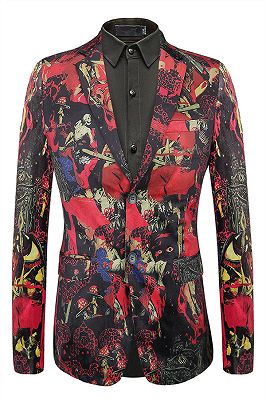 Landon Red Fashion Patterned Blazer for Men