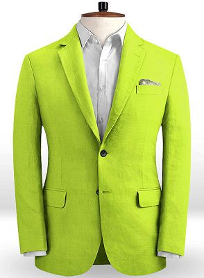 Lime Green Notched Lapel Prom Suits for Men | Bespoke Two Pieces Tuxedo Online_1