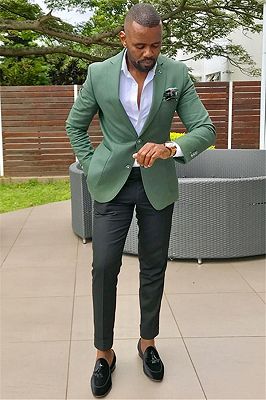 Alexander Green Handsome Slim Fit Notched Lapel Formal Mens Suits