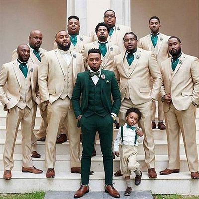 Brayden Light Champagne Notched Lapel Slim Fit Wedding Groomsmen Suit_2