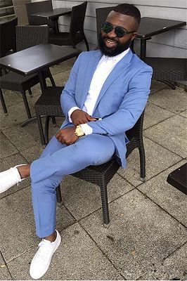 Philip Blue Peaked Lapel Slim Fit Bespoke Men Suits Online_1