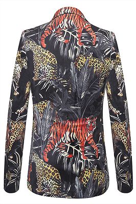 Jack Stylish Tiger Printed Pleuche Blazer Jacket