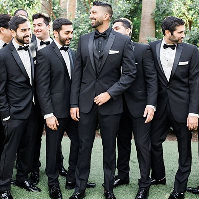 Adrian One Button Black Slim Fit Wedding Groomsmen Suit Online