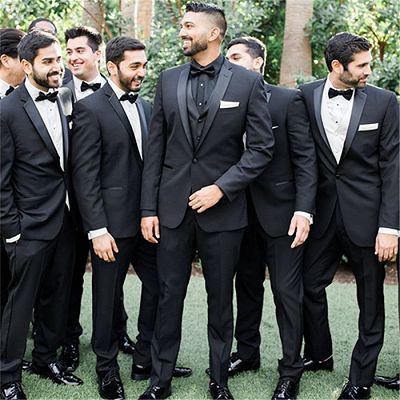 Adrian One Button Black Slim Fit Wedding Groomsmen Suit Online_2