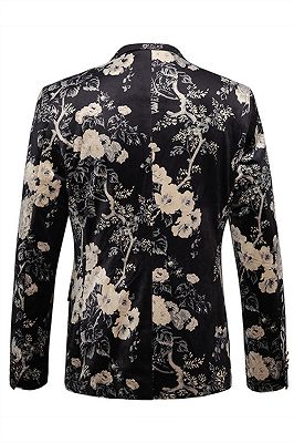 Robert Black Floral Best Fitted Blazer Jacket