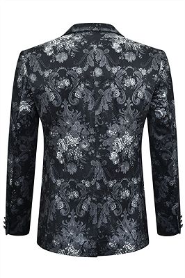 Juan Black Floral Slim Fit Casual Blazer Jacket Online