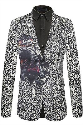 Cute Leopard Print Slim Fit Stylish Patterned Blazer Jacket