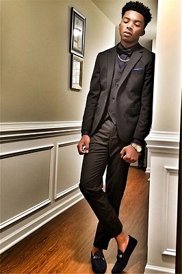 New Arrival Black Bespoke Men Suit | Three-Piece Notch Lapel Formal Business Suits