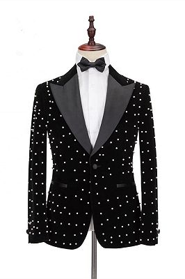 Omar Glamorous Black Peaked Lapel Men Suits for Prom