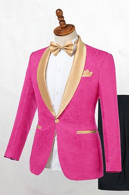 Miguel Hot Pink One Button Fashion Slim Fit Wedding Suits