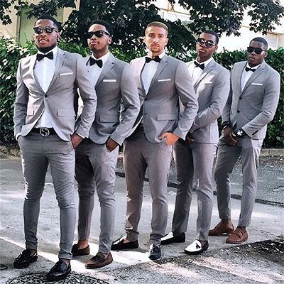 Jeremiah Gray Slim Fit One Button Groomsmen Suits for Wedding