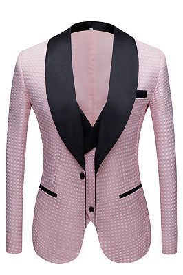 Hudson Pink Shawl Lapel Dot Wedding Men Suits Online