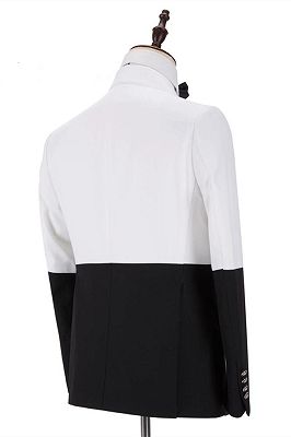 Jorge Simple White and Black Double Breasted Men Suits Online_3