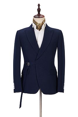 Maxwell Navy Blue Peaked Lapel Men Suits Online