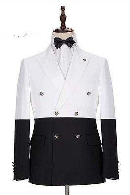 Jorge Simple White and Black Double Breasted Men Suits Online