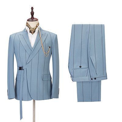 Micah New Arrival Striped Peaked Lapel Stylish Men Suits Online