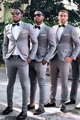 Jeremiah Gray Slim Fit One Button Groomsmen Suits for Wedding_1
