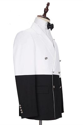 Jorge Simple White and Black Double Breasted Men Suits Online_2