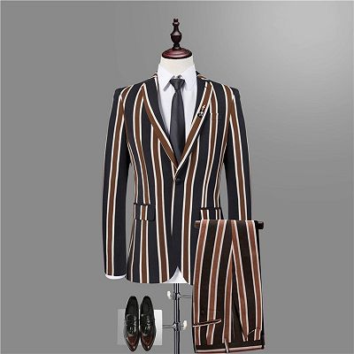 Jeremy Stylish Black Striped Men Suits for Prom_3