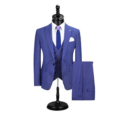 Jaiden Blue Peaked Lapel Slim Fit Men Suits Online