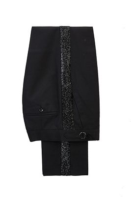 Stylish Sky Blue Stitching Sparkle Black Peak Lapel 2 Piece Men's Suit Online