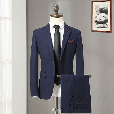 Vincent Navy Blue Notched Lapel Best Fitted Men Suits_3