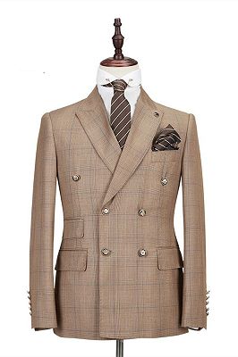 Rylan Double Breasted Peaked Lapel Fashion Men Suits for Business_1