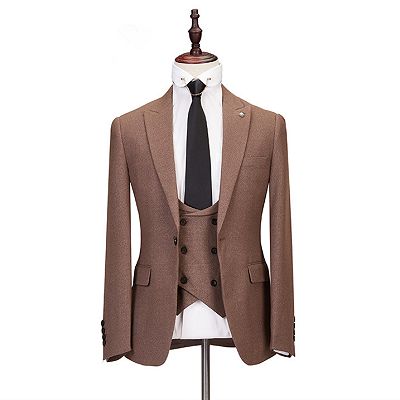 Brendan Fashion Peaked Lapel One Button Formal Men Suits_3