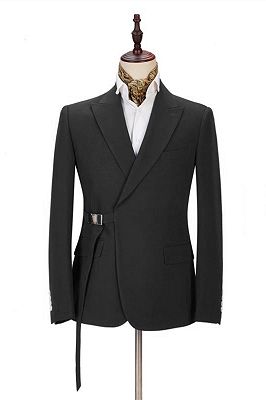 Classic Men's Formal Suit Online | Peak Lapel Buckle Button Suit for Men_1